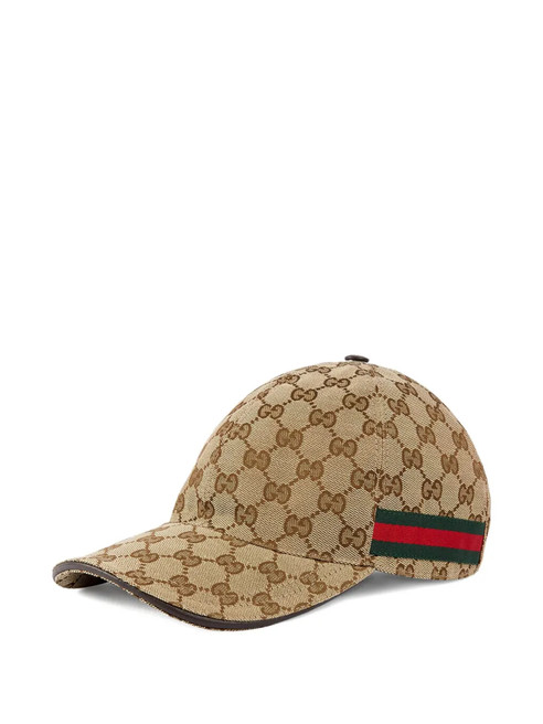 pattern striped-detail cap