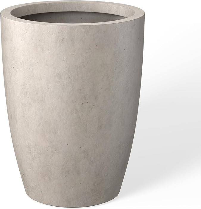 Kante 18.1" H Maceta redonda alta de hormigón para interiores y exteriores, macetas decorativas ... | Amazon (US)