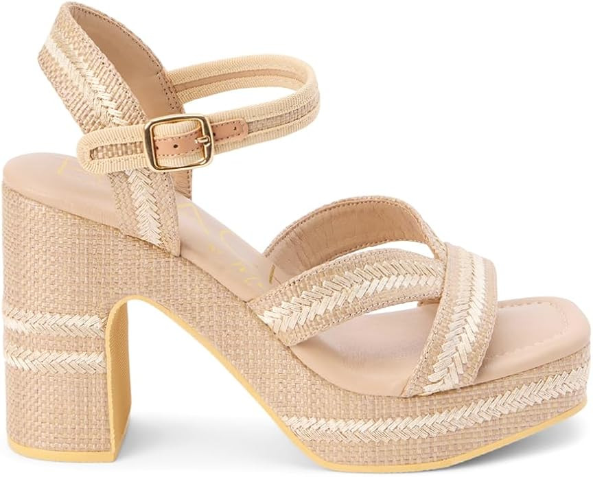 BEACH by Matisse Womens Adelaide Platform Block Ankle Strap Casual Sandals Casual High Heel 3" & ... | Amazon (US)