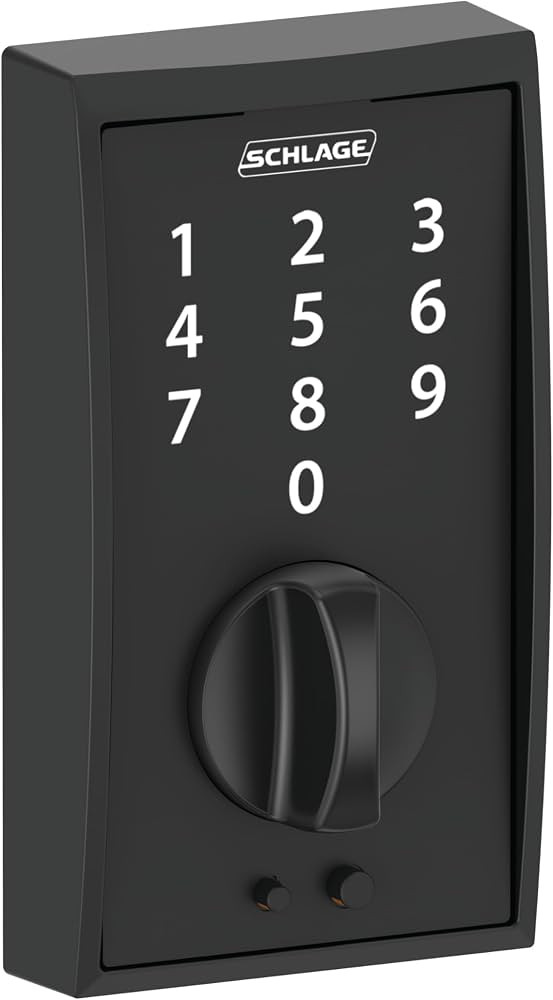 SCHLAGE BE375 CEN 622 Touch Keyless Touchscreen Electronic Deadbolt Lock, Matte Black | Amazon (US)