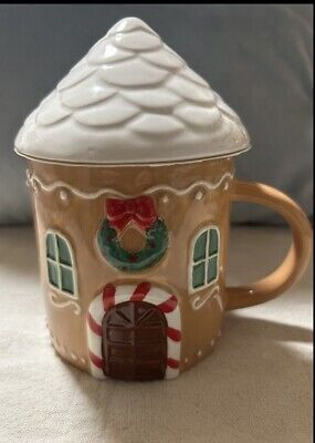 New World Market Gingerbread House Figural Lidded Ceramic Mug 14 oz | eBay US