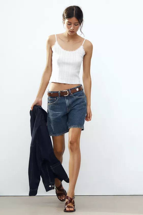 TRF MID-RISE DENIM SHORTS | Zara US