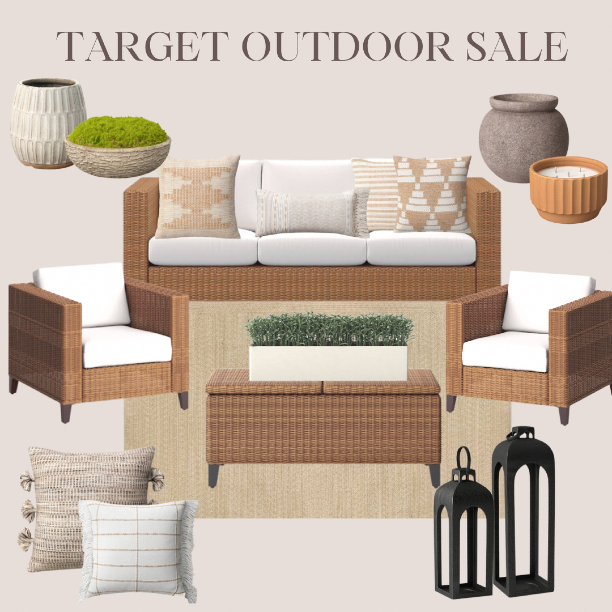 Outdoor furniture, patio sale, target outdoor sale, threshold, studio McGee, outdoor lantern, outdoor pillows, neutral patio decor, outdoor rug, patio rug, wicker patio furniture, beige patio furniture, outdoor furniture set, outdoor sofa, planter, outdoor candle, citronella, classic patio, traditional patio, outdoor storage, outdoor coffee table, spring finds, outdoor furniture sale

#LTKsalealert #LTKhome #LTKSeasonal