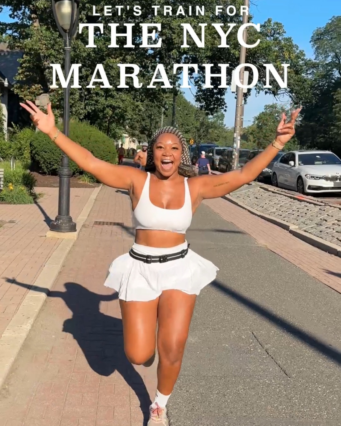 My Running outfits for WEEK 1 of training for the NYC marathon!! 

Medium top and XL bottoms for the white set. Medium top and large bottom for the all black. Had to link similar purple outfit! I wear a medium in top and bottom for that brand. 

Size up in the running sneakers!! 

#LTKStyleTip #LTKActive #LTKMidsize