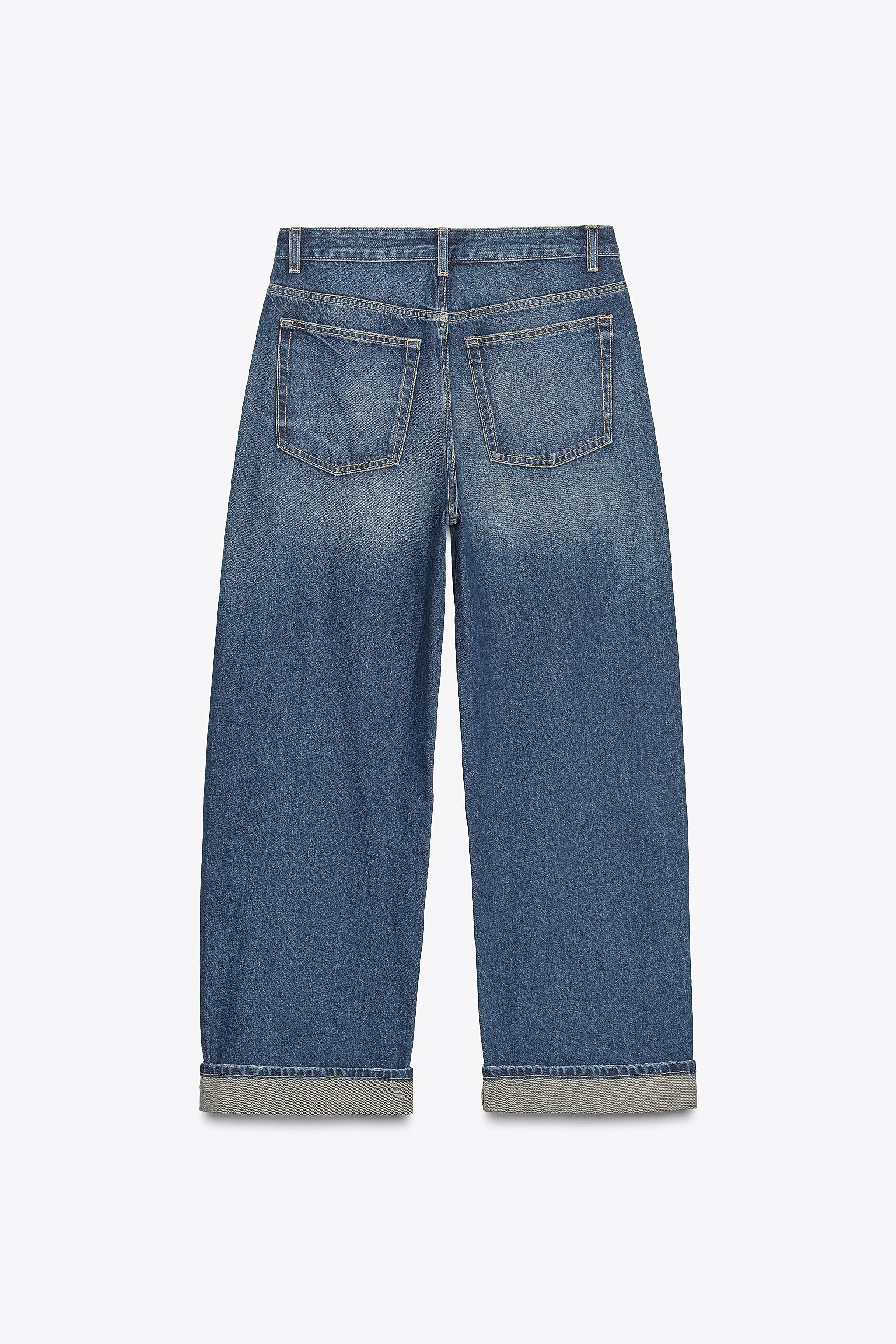 TRF MID-RISE BAGGY FOLDED JEANS | Zara US