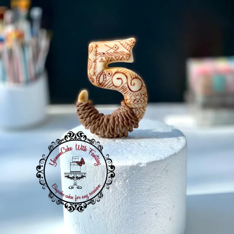 Inspired by Moana Number Handmade Fondant Sugarpaste Edible Birthday Cake Topper for Kids Party C... | Etsy (US)