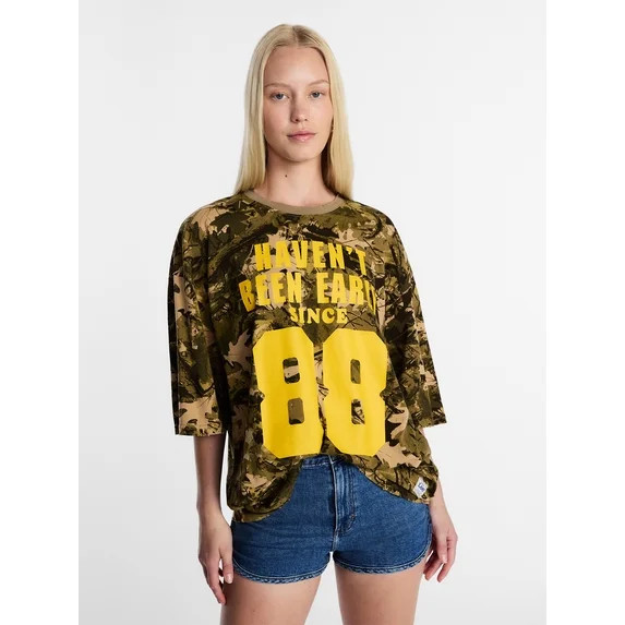 Kacey Lee Women's Haven't Been Boxy Camo Tee, Sizes XS-XXL | Walmart (US)