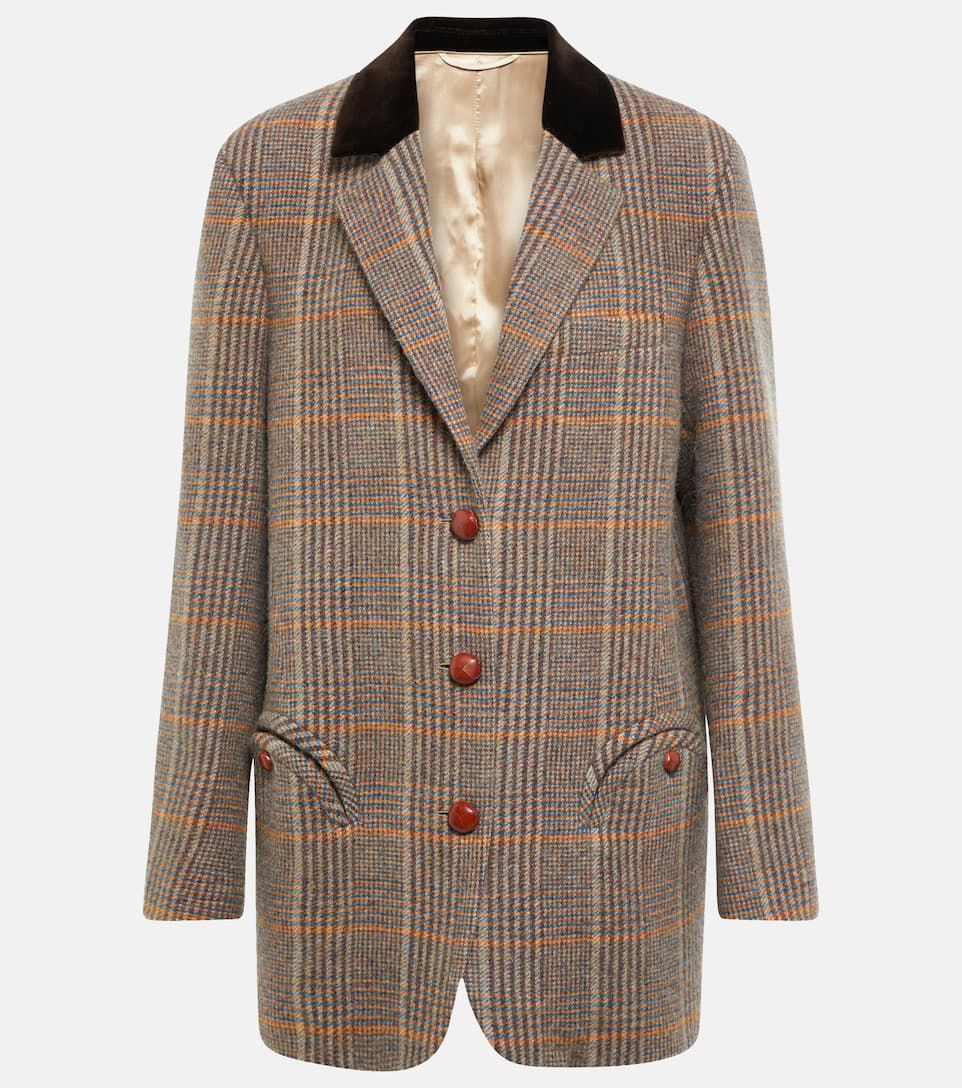 Weekend checked alpaca wool-blend blazer | Mytheresa (US/CA)