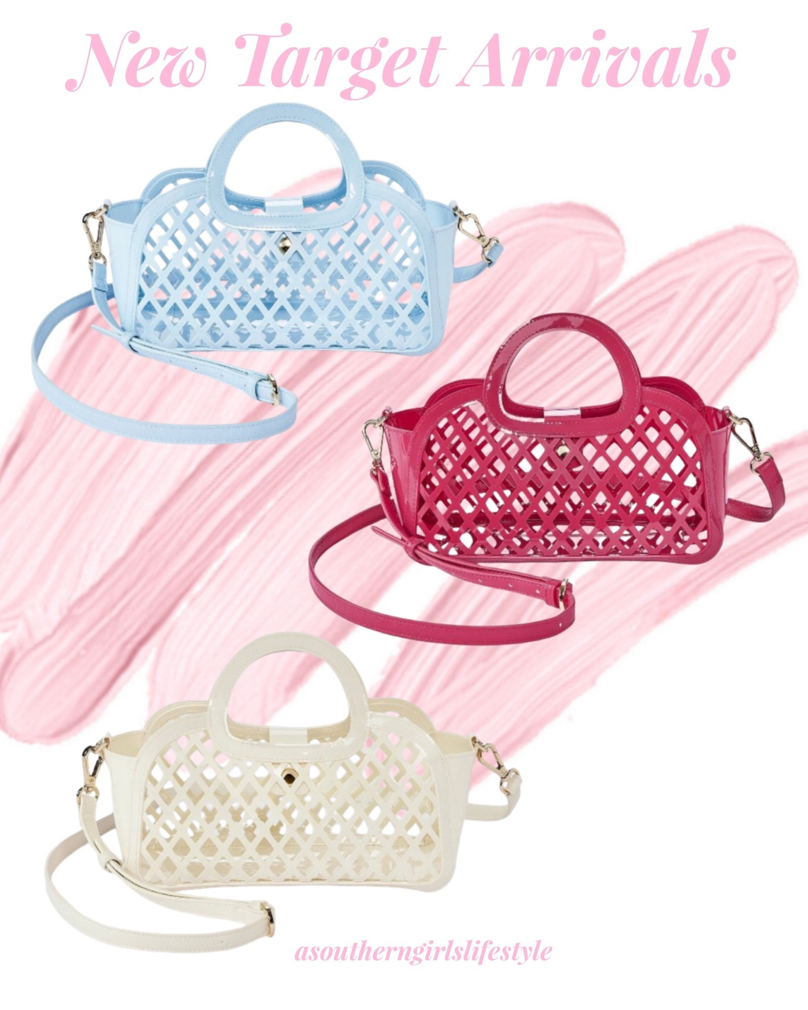 New & so cute! Saw it in the store but couldn’t reach it as it was on the top shelf  (short people problems 😂) 

Such fun colors for Summer - baby blue, pink (website says red .. it’s pink) & cream

Mini Cage Tote Crossbody Bag


#LTKgrwm #LTKSeasonal #LTKootd