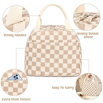 Bluboon Lunch Bag for Women Men Cute Corduroy Lunch Tote Bags Reusable Insulated Lunch Box Large ... | Amazon (US)
