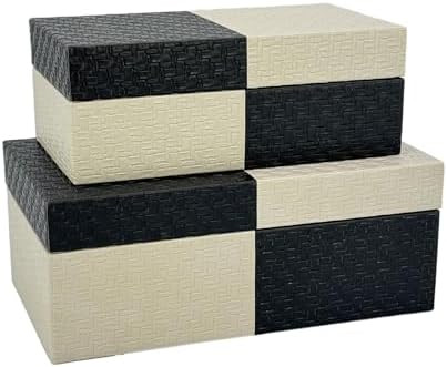 Galt International Vegan Leather Decorative Storage Boxes Large & Small Box w/Hinged Lid - Black ... | Amazon (US)
