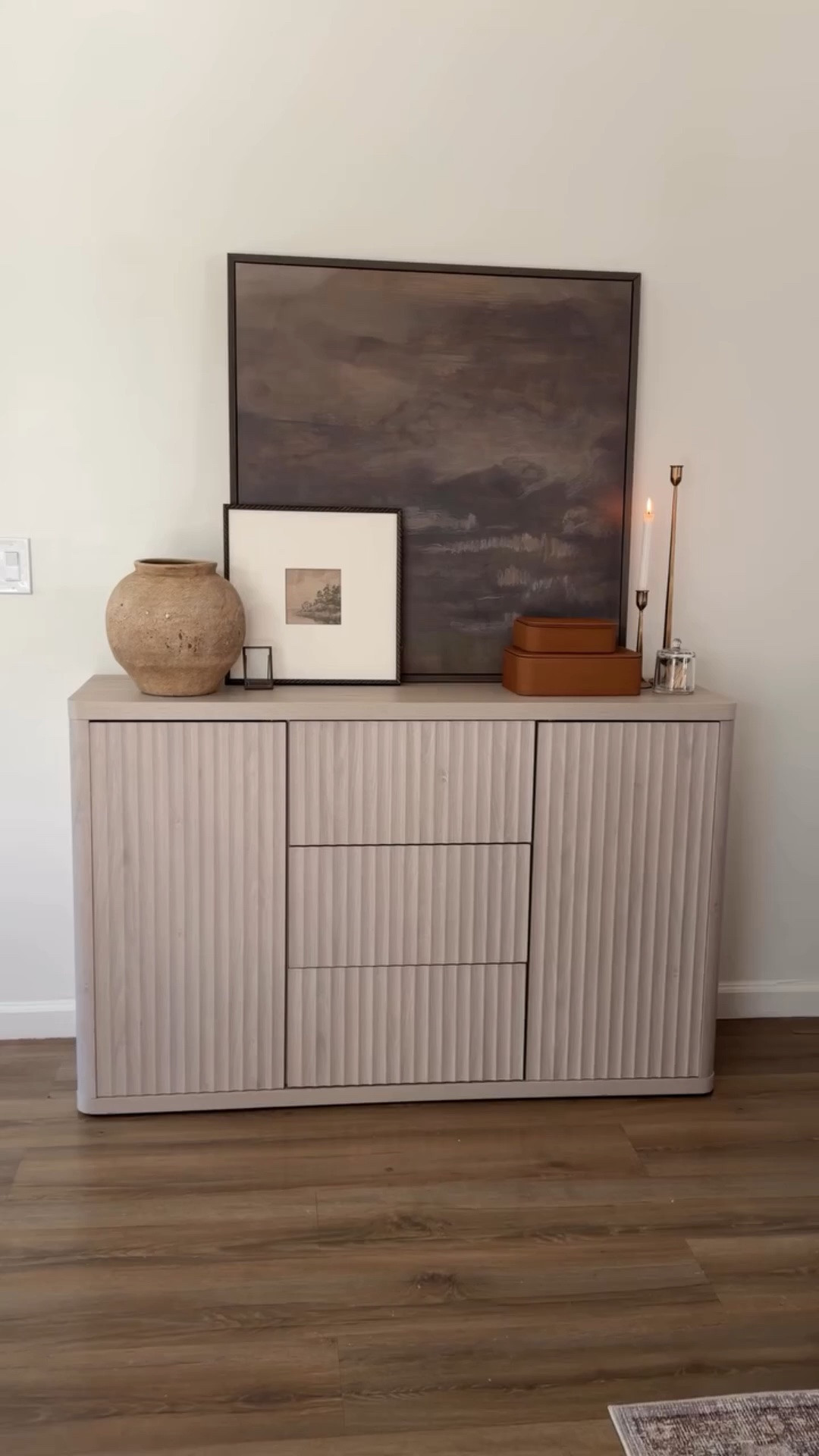 The larger balance between drawers and doors! This cabinet has it all perfect for storage shoes decor or paperwork! The details on the doors and the soft lock system is perfect for everyday use

If you’re looking to add more storage in your home with out loosing confort or style comment CABINET and I’ll Sen you the link for this 54” beauty

#accentcabinet #home #homedecor #cabinet #amazonfind