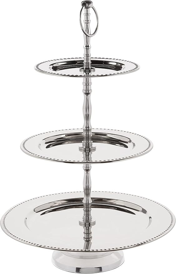 Elegance 3-Tier Beaded Buffet Serving Stand, Silver, Large | Amazon (CA)
