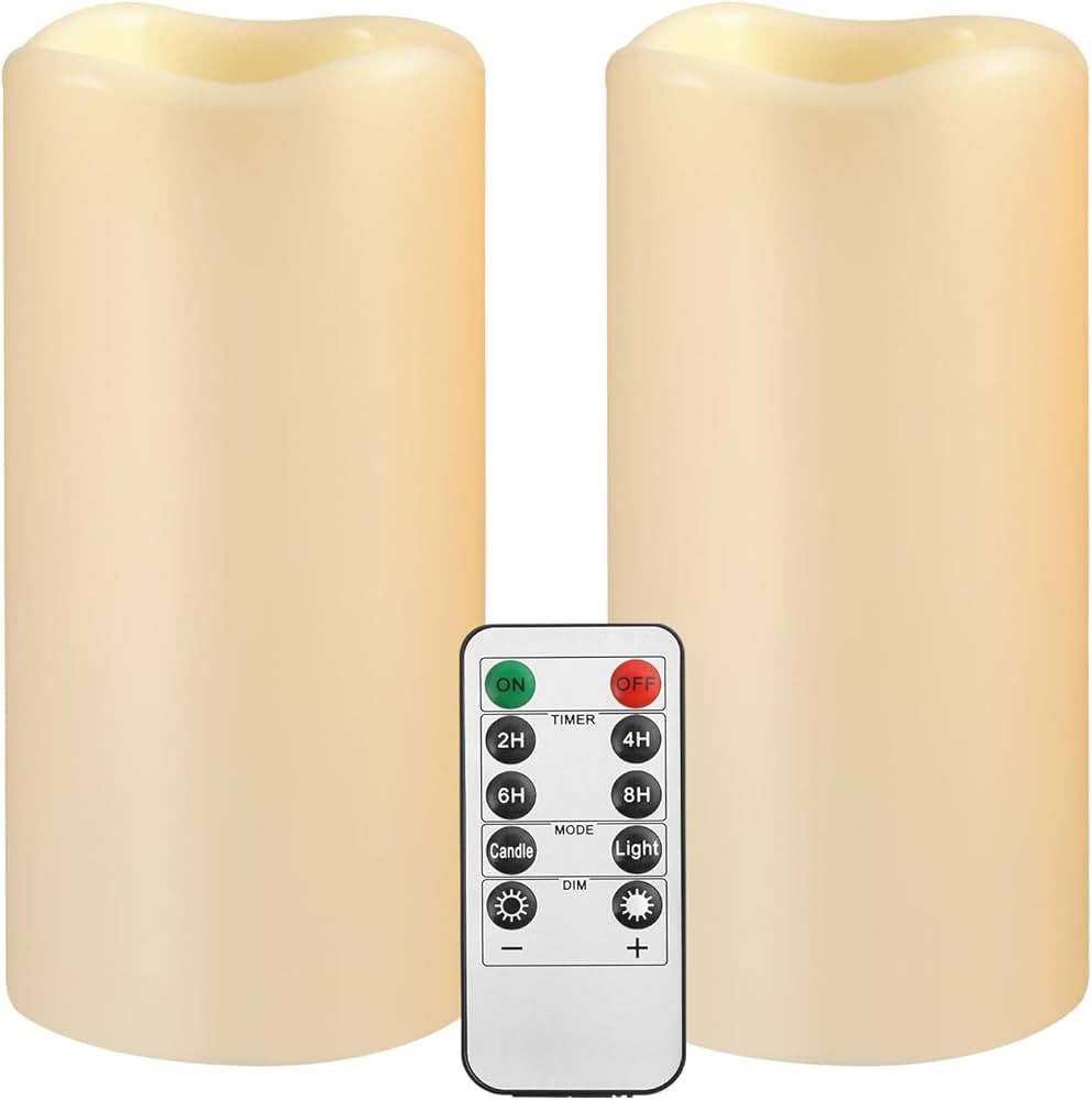 Large Outdoor Waterproof Flameless Candles with Remote Control,D3'' x H5.5'' Battery Operated Fli... | Amazon (US)