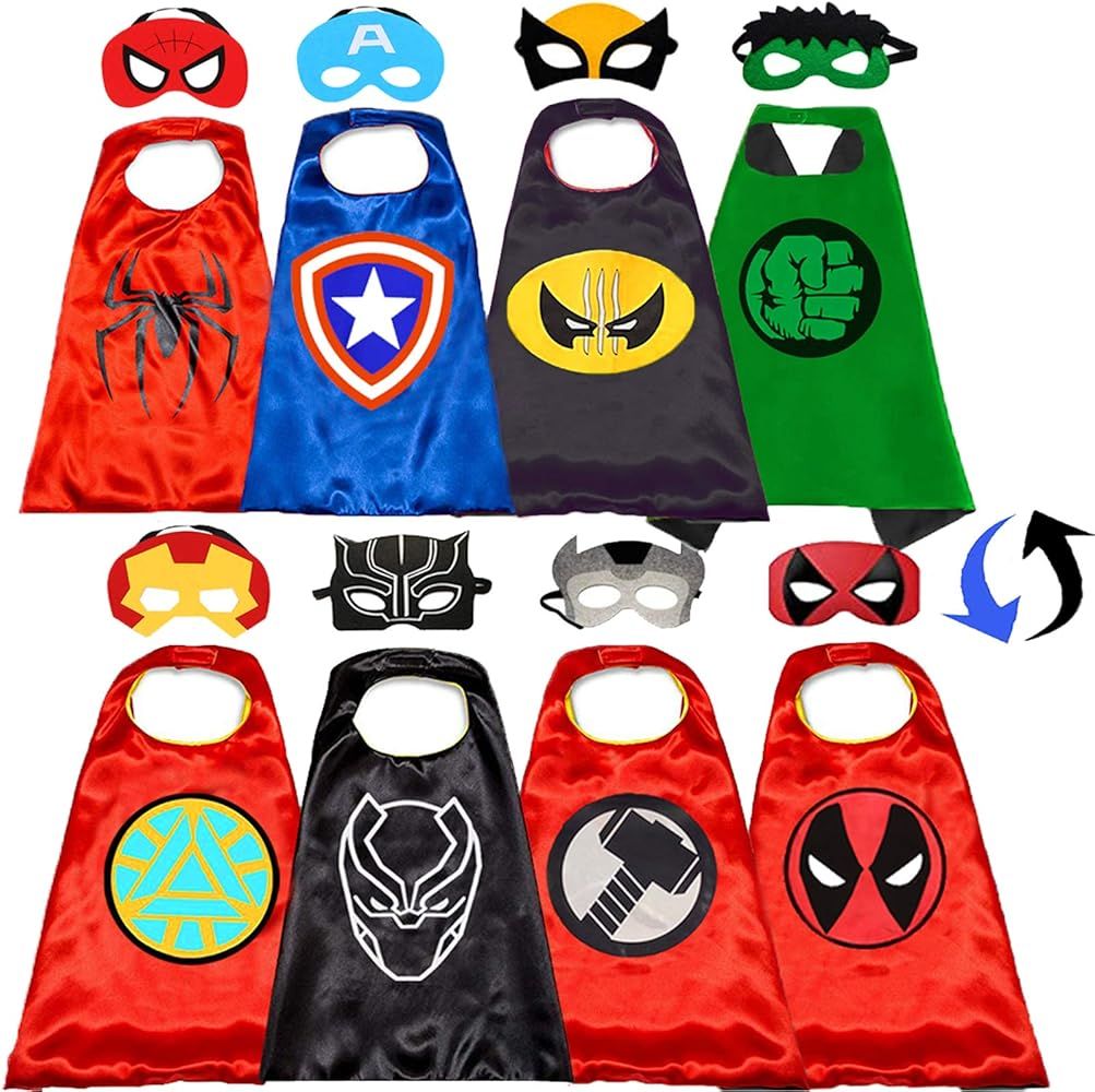 Amazon.com: Superhero Capes and Mask for Kids Superhero Costumes Double Side Capes Superhero Toy ... | Amazon (US)
