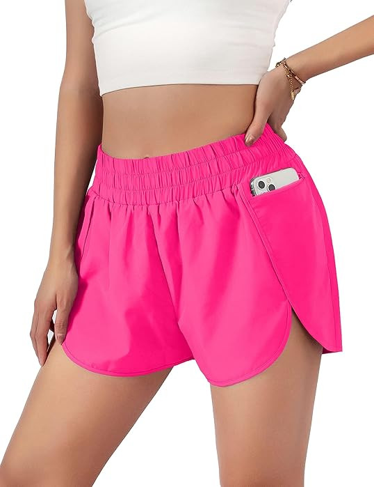 Blooming Jelly Women's Quick-Dry Running Shorts Athletic Active Workout Shorts with Pocket (Mediu... | Amazon (US)