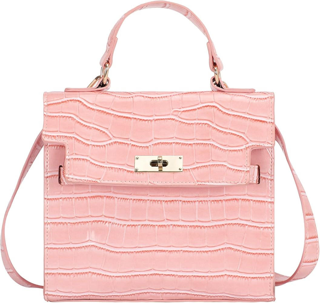 FRANSHION Womens Crossbody Handbag Purse, Trendy Small Top Handle Shoulder Bag for Women, Crocodi... | Amazon (US)