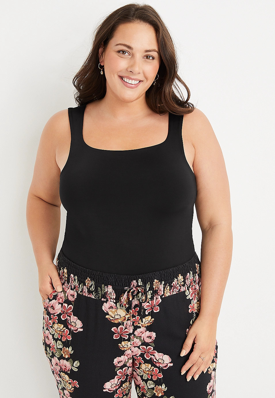 Plus Size edgely™ Square Neck Sleeveless Bodysuit | Maurices