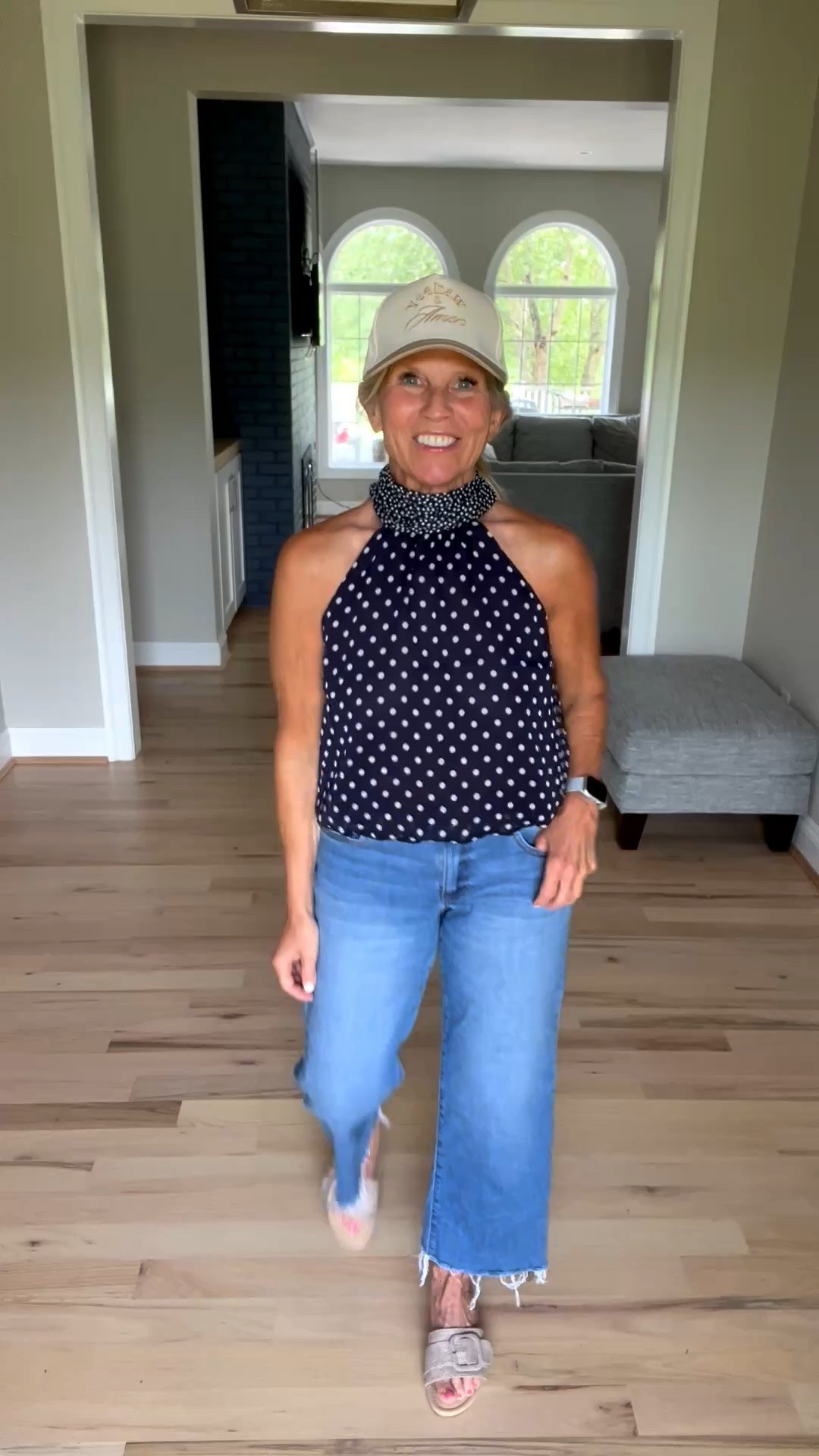 The cutest top from @Anthropologie The attached scarf can be tied in the back or on the side. Pair it with your favorite jeans and throw on a cute trucker hat! Y'all, my hair is still growing back after my surgery. 😉

#LTKPetite #LTKOver40