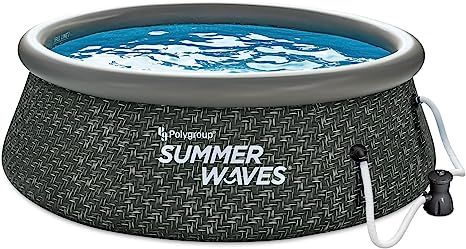 Summer Waves P1A00830A 8ft x 2.5ft Quick Set Ring Above Ground Inflatable Outdoor Swimming Pool w... | Amazon (US)