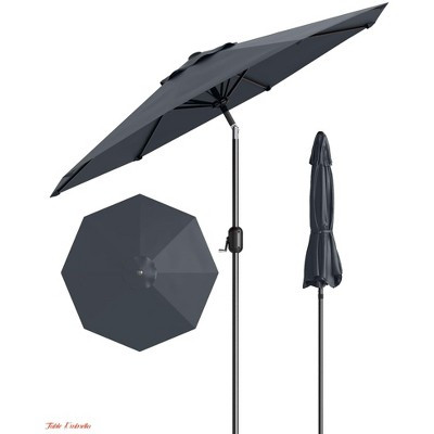 for Garden, Deck, Backyard 9FT Patio Umbrella Outdoor, Table Umbrella, Market Umbrella, Pool Umbrella w/ Push Button Tilt and Crank, 8 Sturdy Ribs | Target