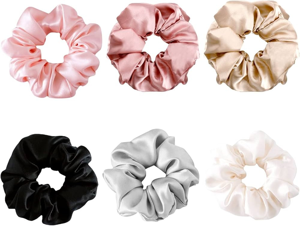 6 PCS Hair Scrunchies, Silk Ponytail Holder Satin Scrunchies for Women Satin Silk Hair Ties | Amazon (CA)
