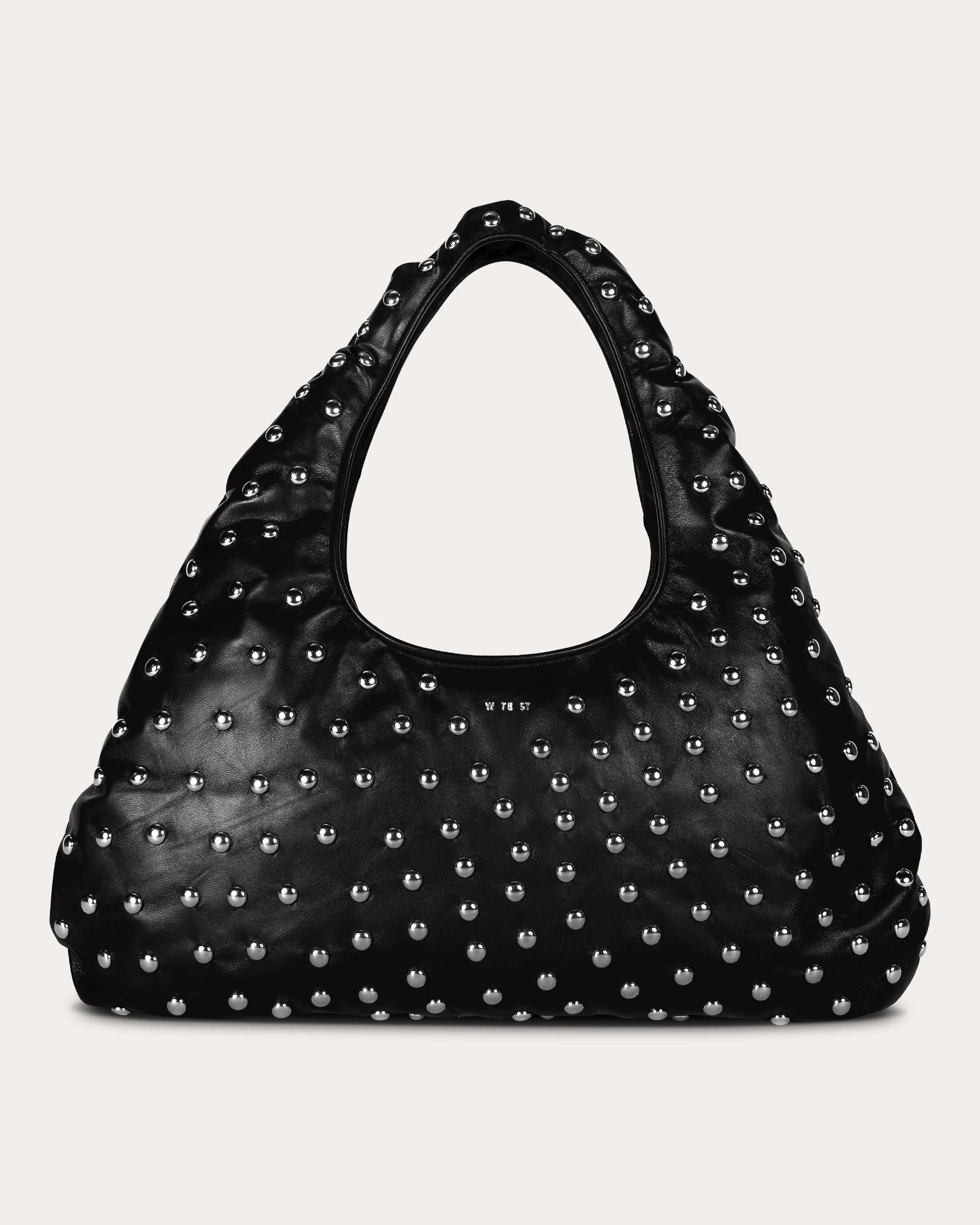 Large Cloud Studded Leather Shoulder Bag | Olivela