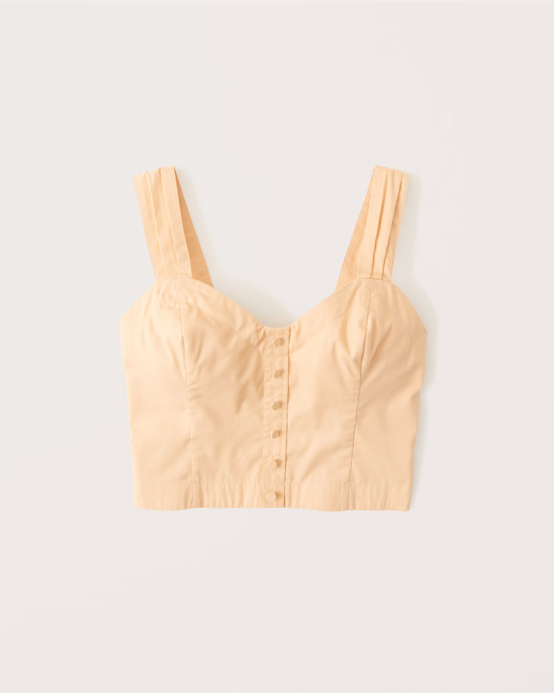 Women's Wide Strap Poplin Button-Through Top | Women's Tops | Abercrombie.com | Abercrombie & Fitch (US)