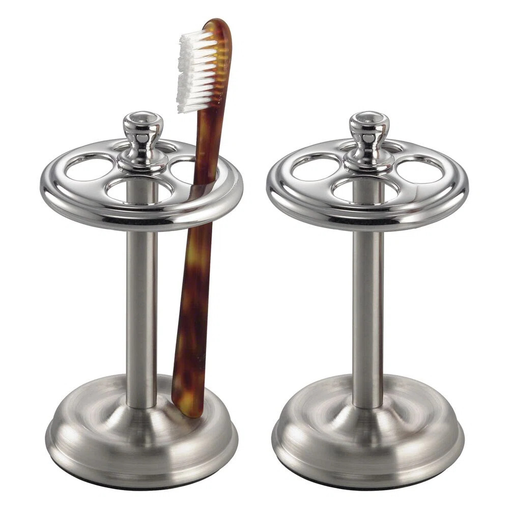 iDesign Toothbrush Holder with 4 Sections - Set of 2 - Split Finish (Set of 2) | Wayfair North America