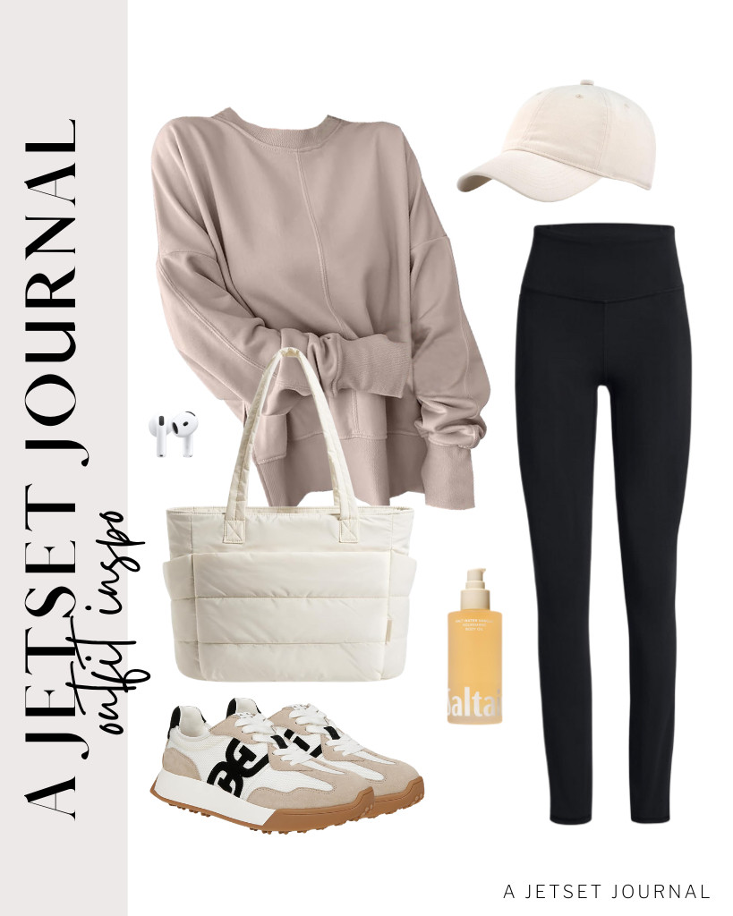 For a relaxed errand day, a simple yet stylish combo of a crewneck sweater, leggings, and Sam Edelman sneakers is a great idea. I like adding this white baseball cap to the fit ‘cause it gives more character. 

 #LTKSeasonal #LTKSaleAlert #LTKTravel