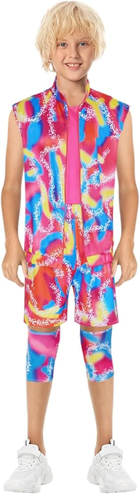 Kids Ken Costume for Boys Girls Doll Movie 2023 Cosplay Clothing Outfit 80s Tracksuit Halloween C... | Amazon (US)