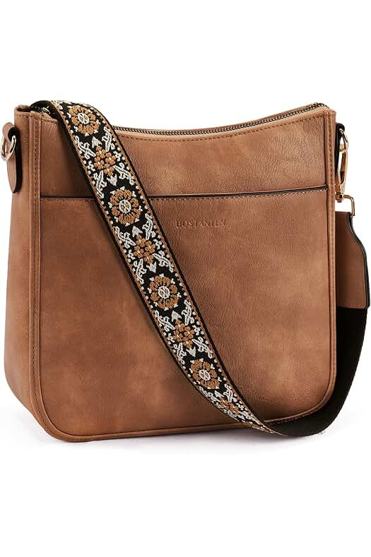 Crossbody Bags for Women Trendy Vegan Leather Hobo Purses Shoulder Handbags With Wide Shoulder Strap | Amazon (US)