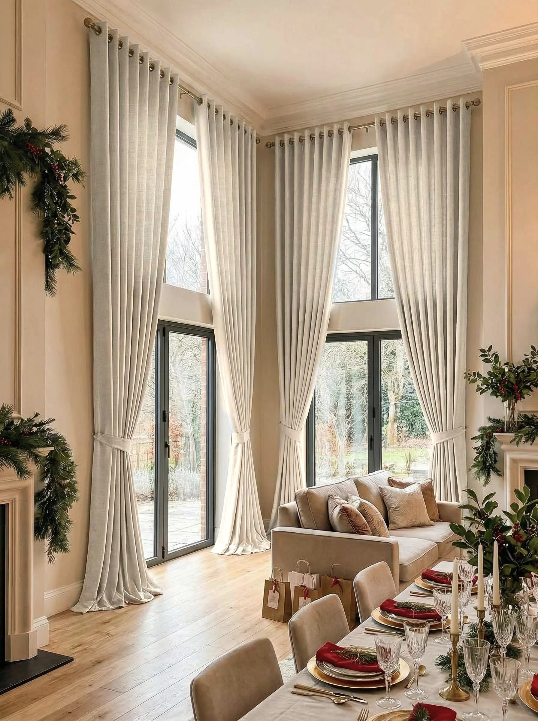 Cassie Linen Blend Custom Curtains | TheHues