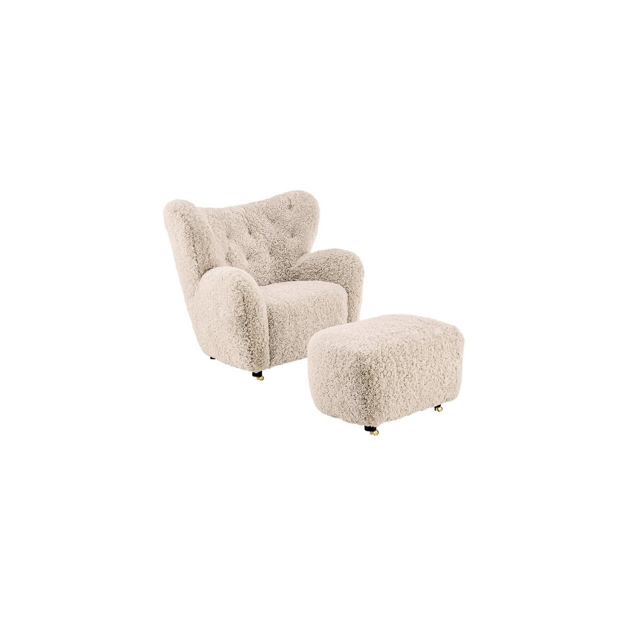 Flemming Lassen The Tired Man Sheepskin Lounge Chair & Footstool | Manhattan Home Design