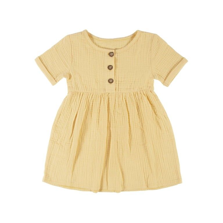 Modern Moments by Gerber Baby & Toddler Girl Short Sleeve Gauze Dress, (12M - 5T) - Walmart.com | Walmart (US)
