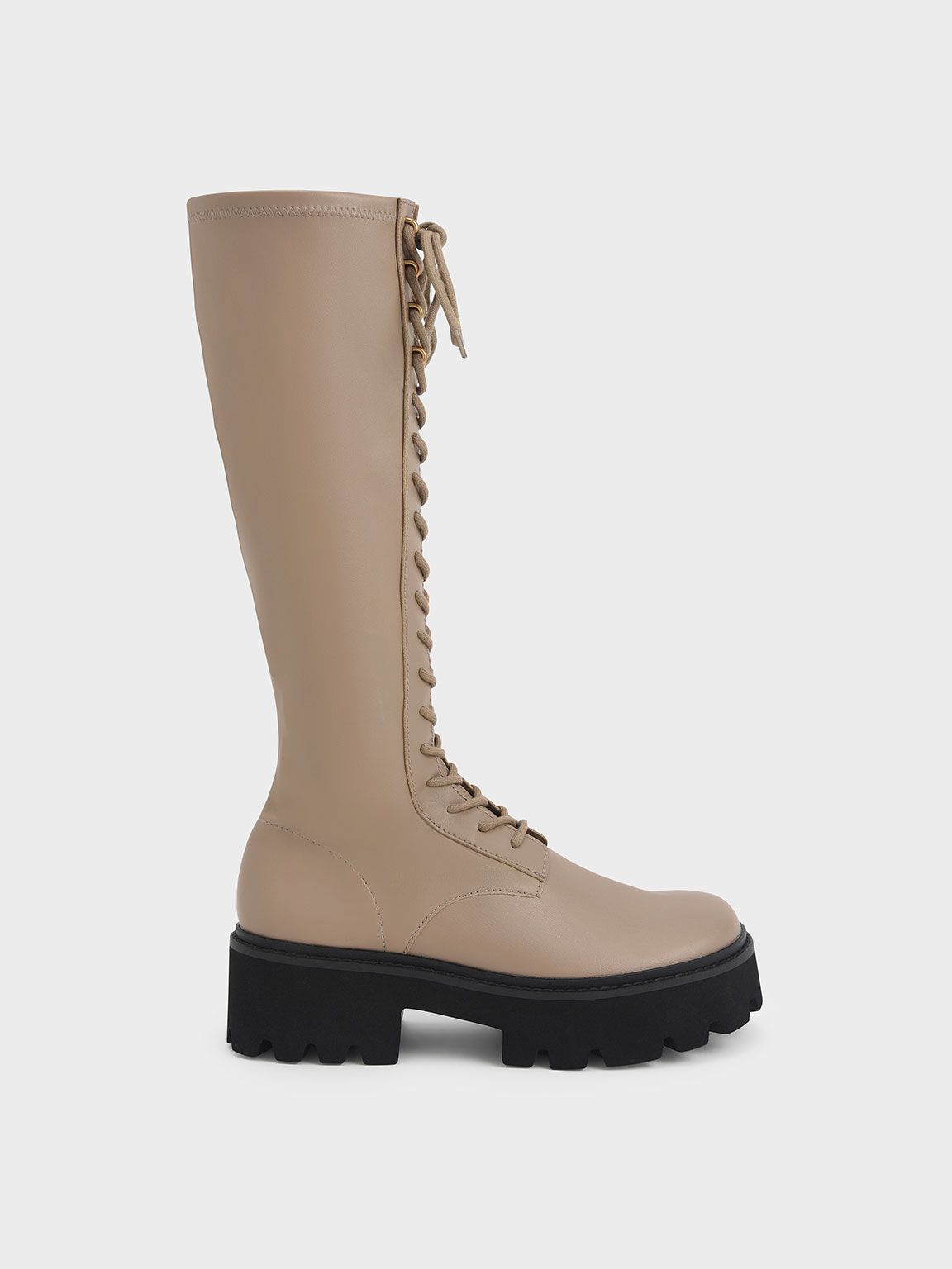 Commute Knee-High Boots​
 - Taupe | CHARLES & KEITH (US)