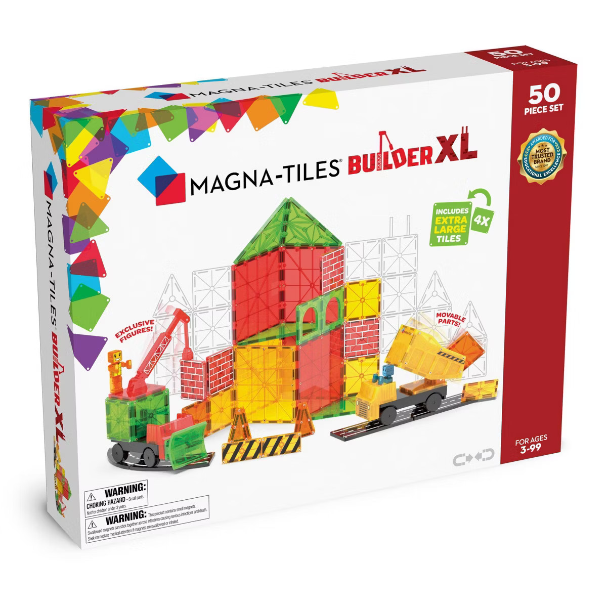 MAGNA-TILES Builder XL Trucks: Educational Magnetic Building Set, 50 Pieces, Focus on Math & Engi... | Target