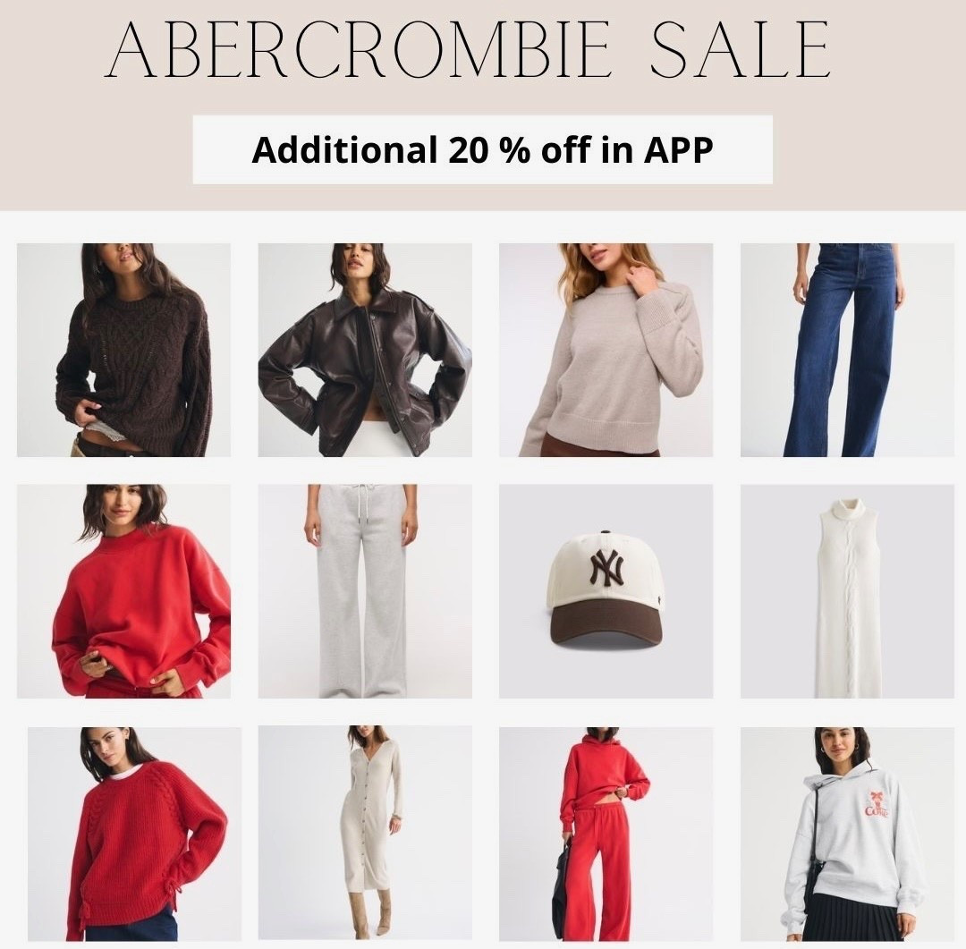 @abercrombie sale! 
Select marked 25% off + additional 20% off in the APP

#LTKSaleAlert