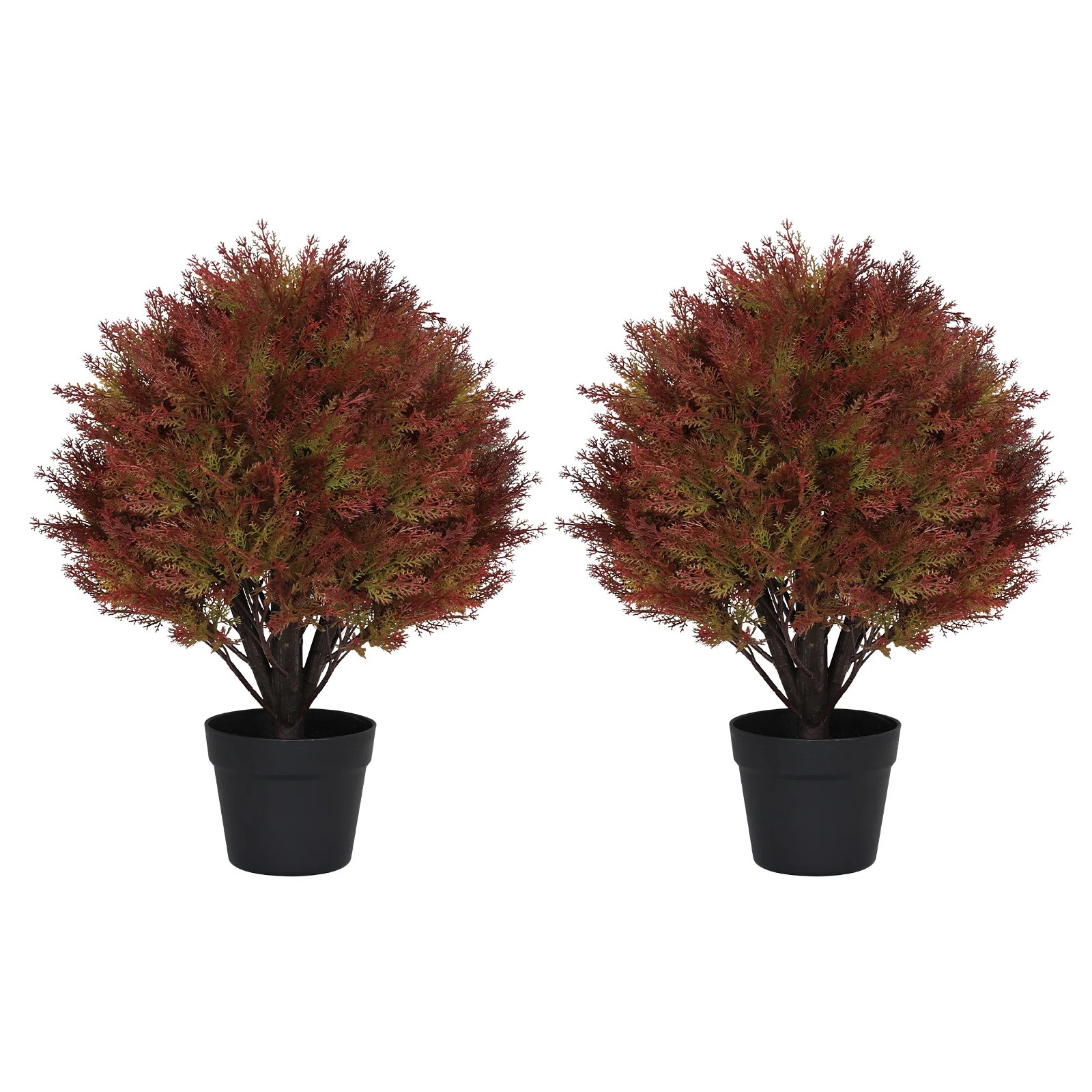 Levine Artificial Topiary Cedar Ball Tree 24'' Fake Cedar Potted Plants (Set of 2) | Wayfair North America