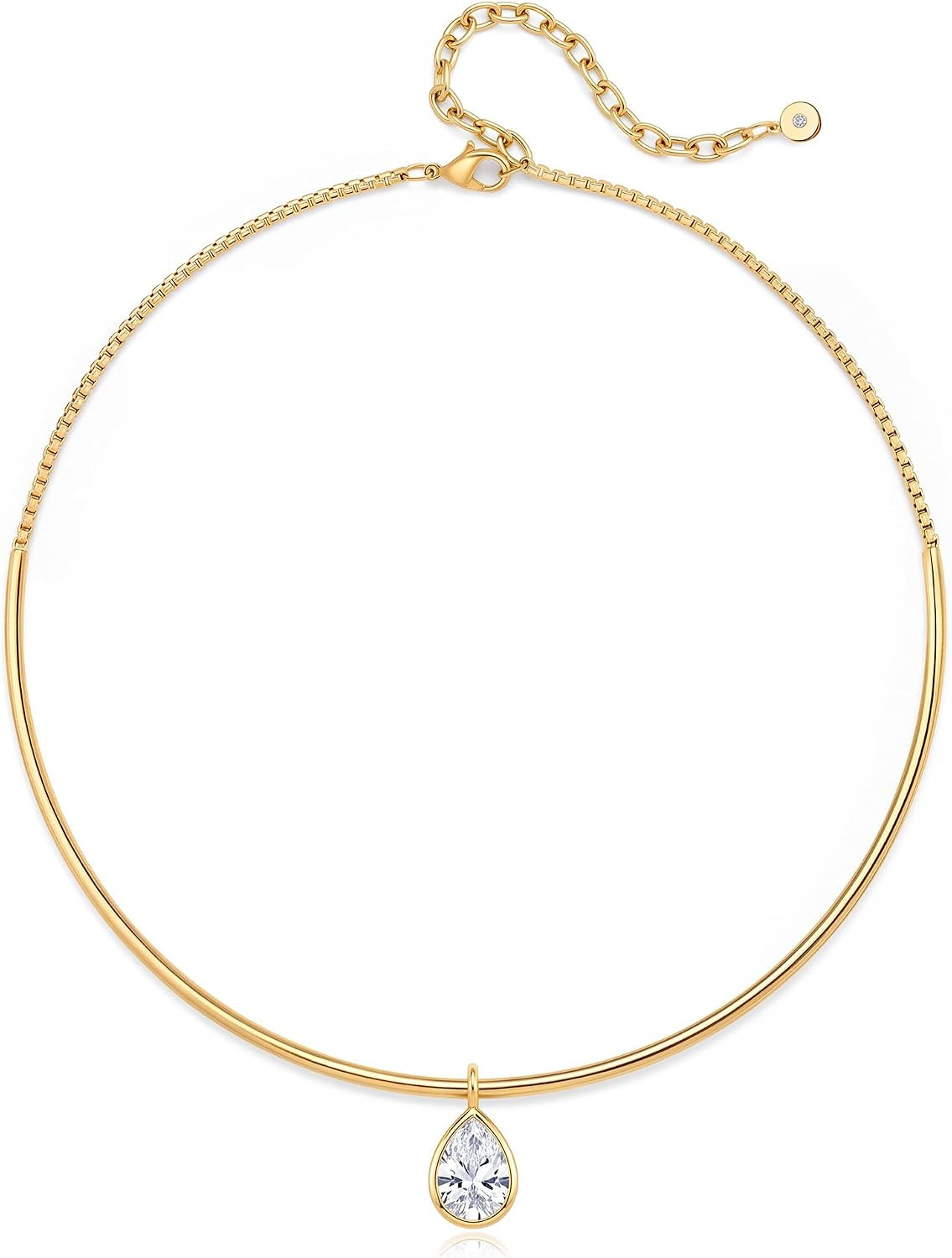 Gold Plated Cubic Zirconia Pendant Choker Necklaces for Women | Amazon (US)
