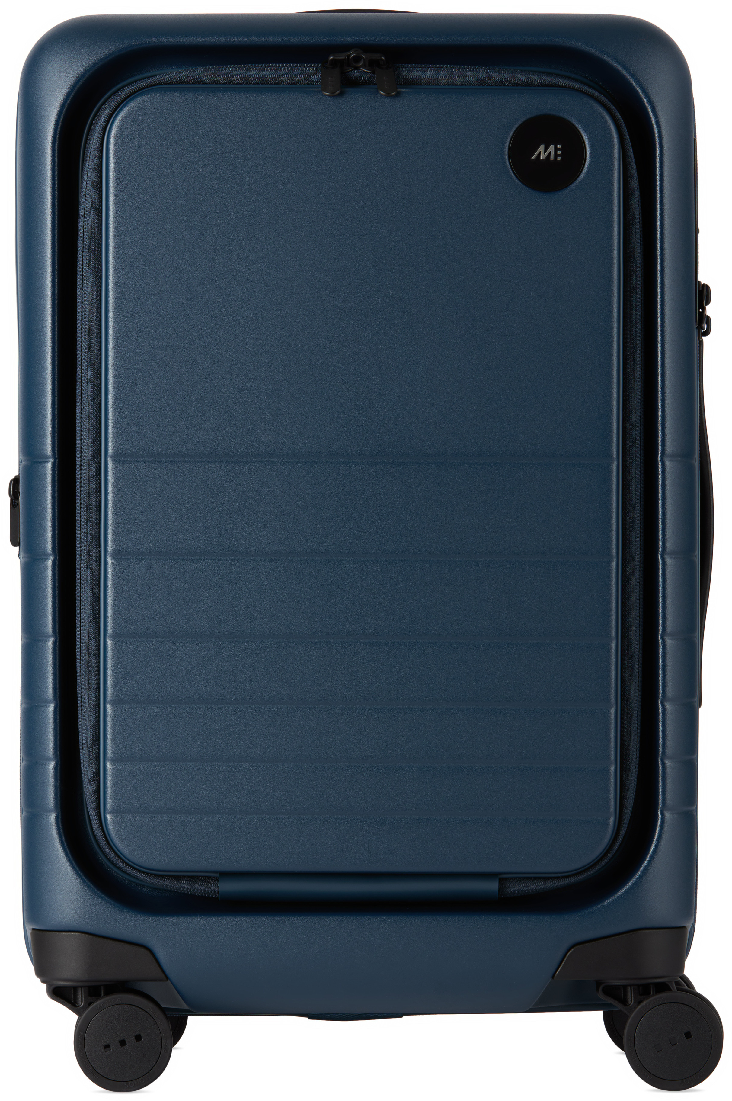 Monos Navy Expandable Carry-On Pro Suitcase | SSENSE