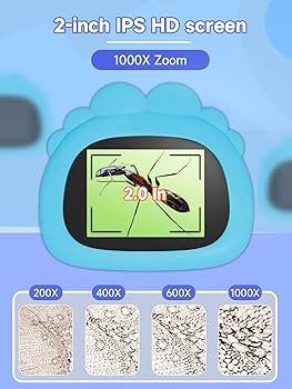 Microscope for Kids, 1000X Handheld Digital Miniscope with 2.0" Screen, Portable Pocket Microscop... | Amazon (US)