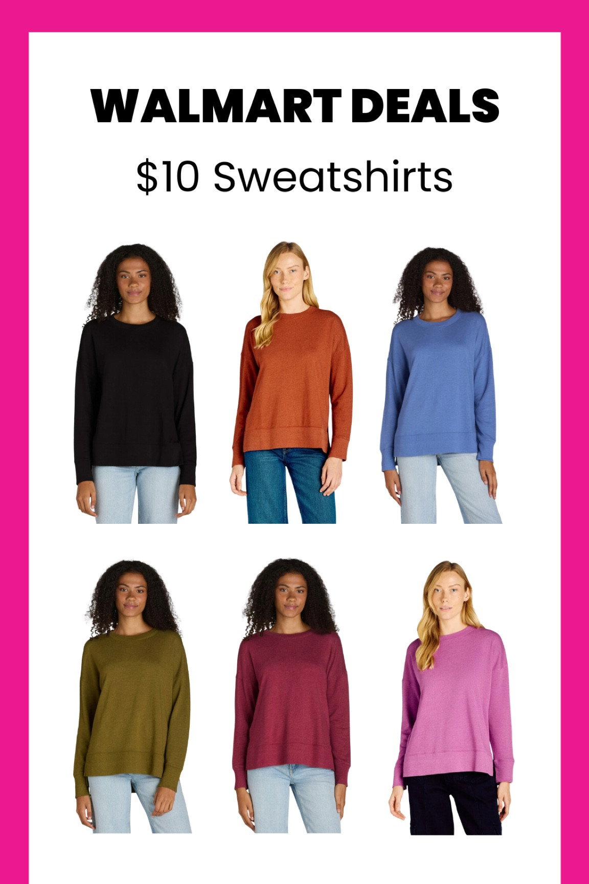 Walmart sweatshirts marked down to $10! 

#LTKSaleAlert
