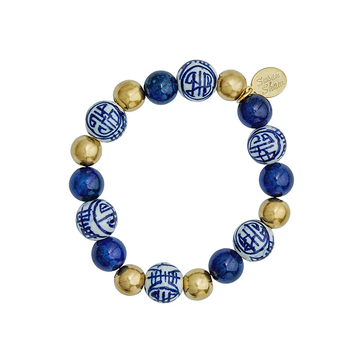 Blue & White Lapis Gold Bracelet | Susan Shaw