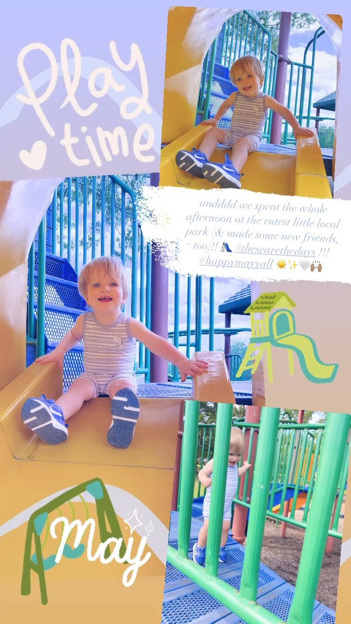 andddd we spent the whole afternoon at the cutest little local park (& made some new friends, too)!! 🛝 #thesearethedays !!! 
#happymayyall ☀️✨🤍🙌🏽

#LTKfamily #LTKSeasonal #LTKbaby