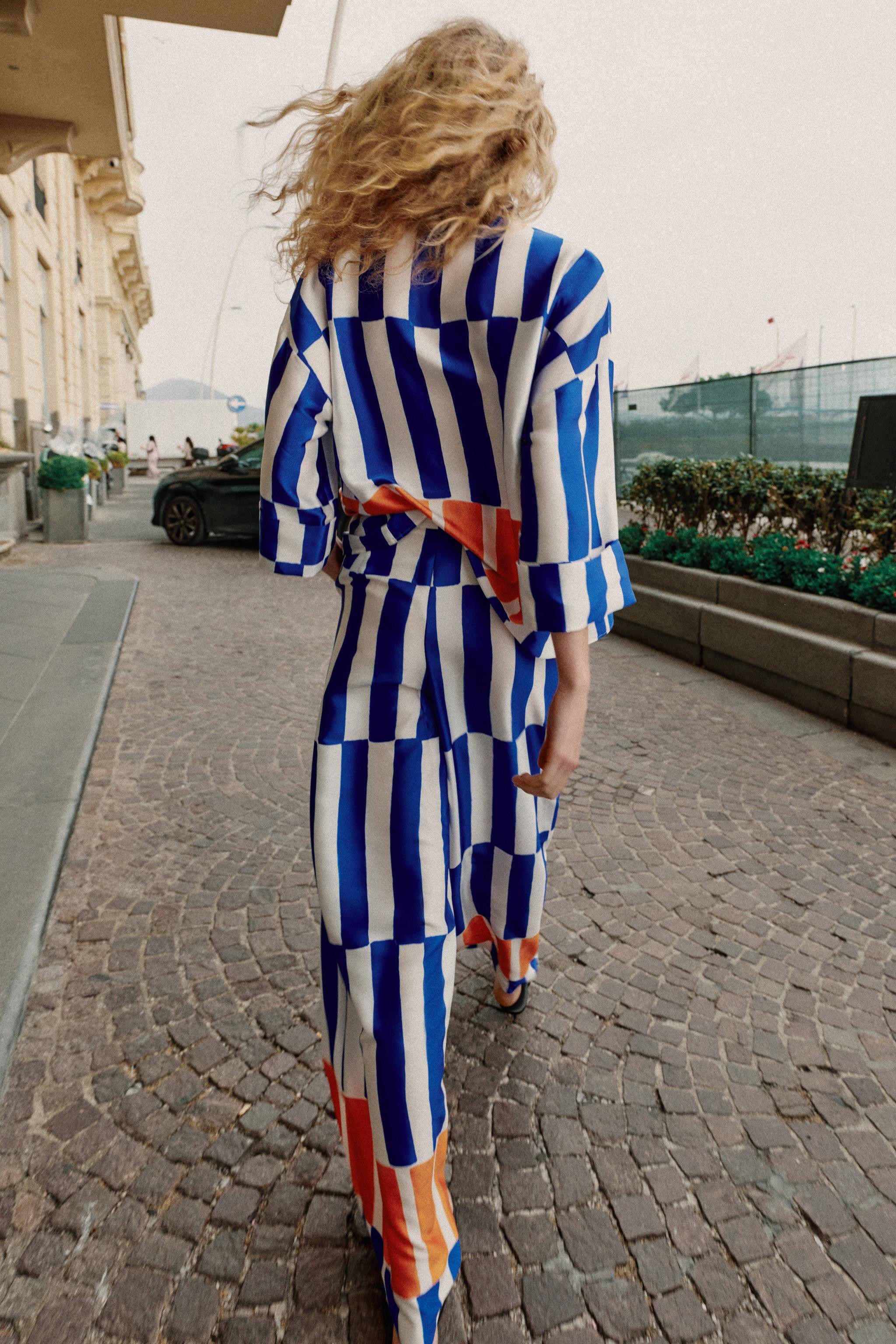 STRIPED WIDE LEG PANTS | Zara US
