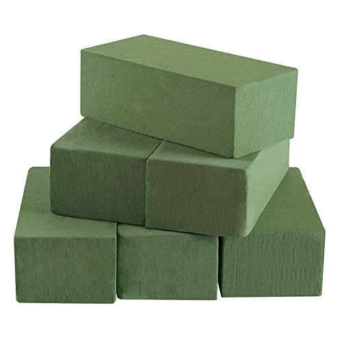 Floral Foam Blocks for Fresh and Artificial Flowers, 6 Pcs Each 8" L x 4" W x 2.8" H Wet and Dry Green Florist Foam for Weddings, Birthday Parties and Holiday Decorations | Amazon (US)