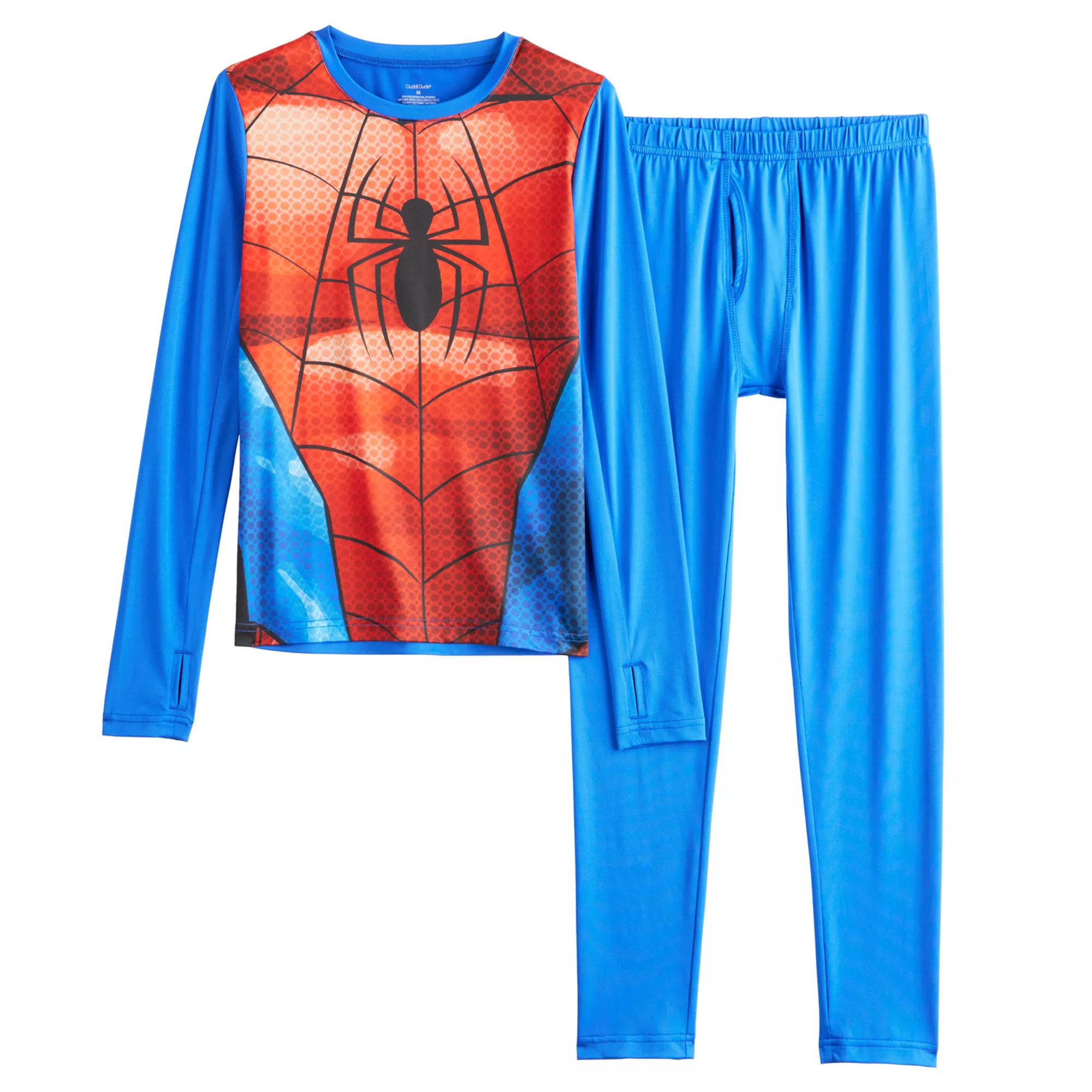 Boys 4-20 Cuddl Duds Stretch Poly 2-Piece Spiderman Base Layer Set | Kohl's