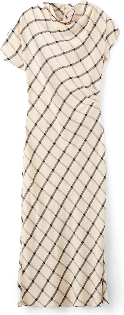 MANGO Windowpane Check Asymmetric Dress | Nordstrom | Nordstrom