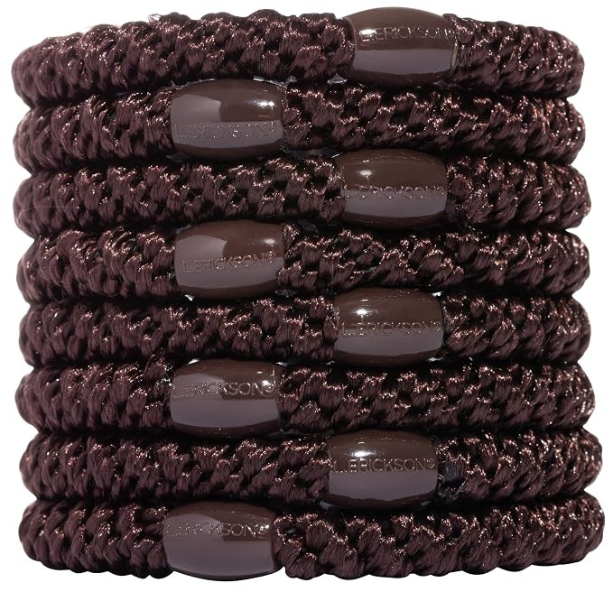 Brown Hair Ties for Thick Hair, Grab & Go Ponytail Holders, 8 Pack, Mocha, Thick No-Crease Bands ... | Amazon (US)